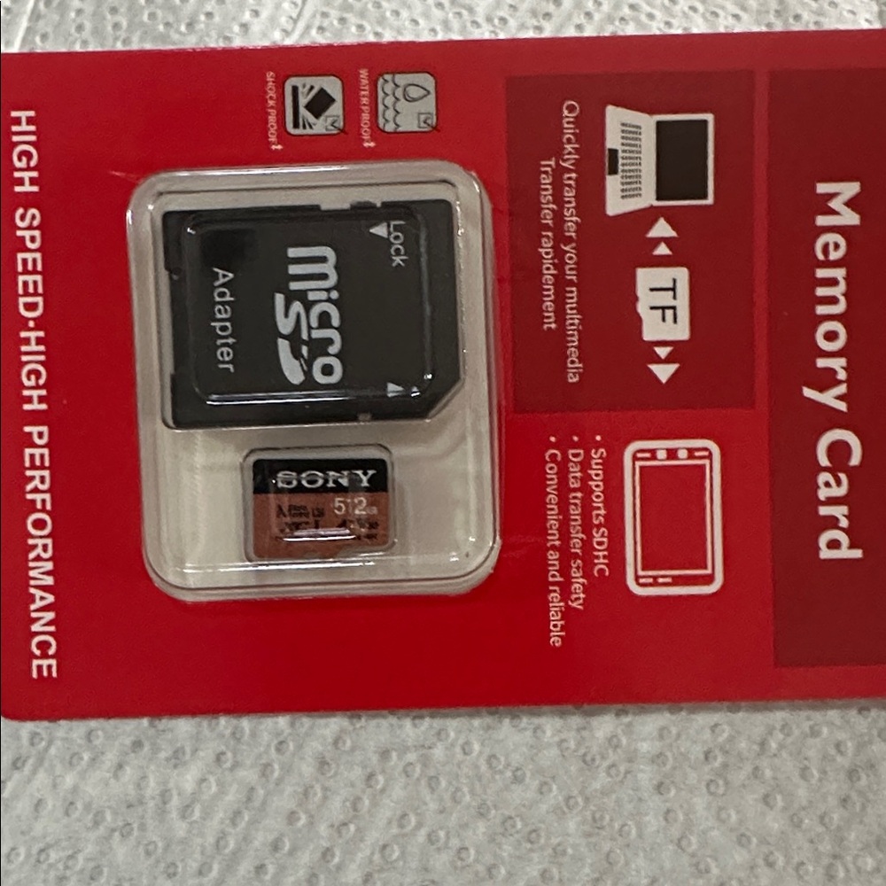Sony Micro SD Memory Card with Adapter - Black and Red